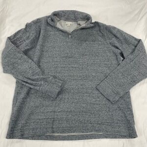 J.Crew Mens XXL Heather Grey 100% Cotton Quarter Zip Pullover Knit Sweater Mock